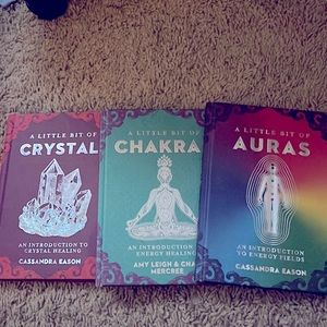 3 books  crystals, chakras and Auras . 💜💜💜✨